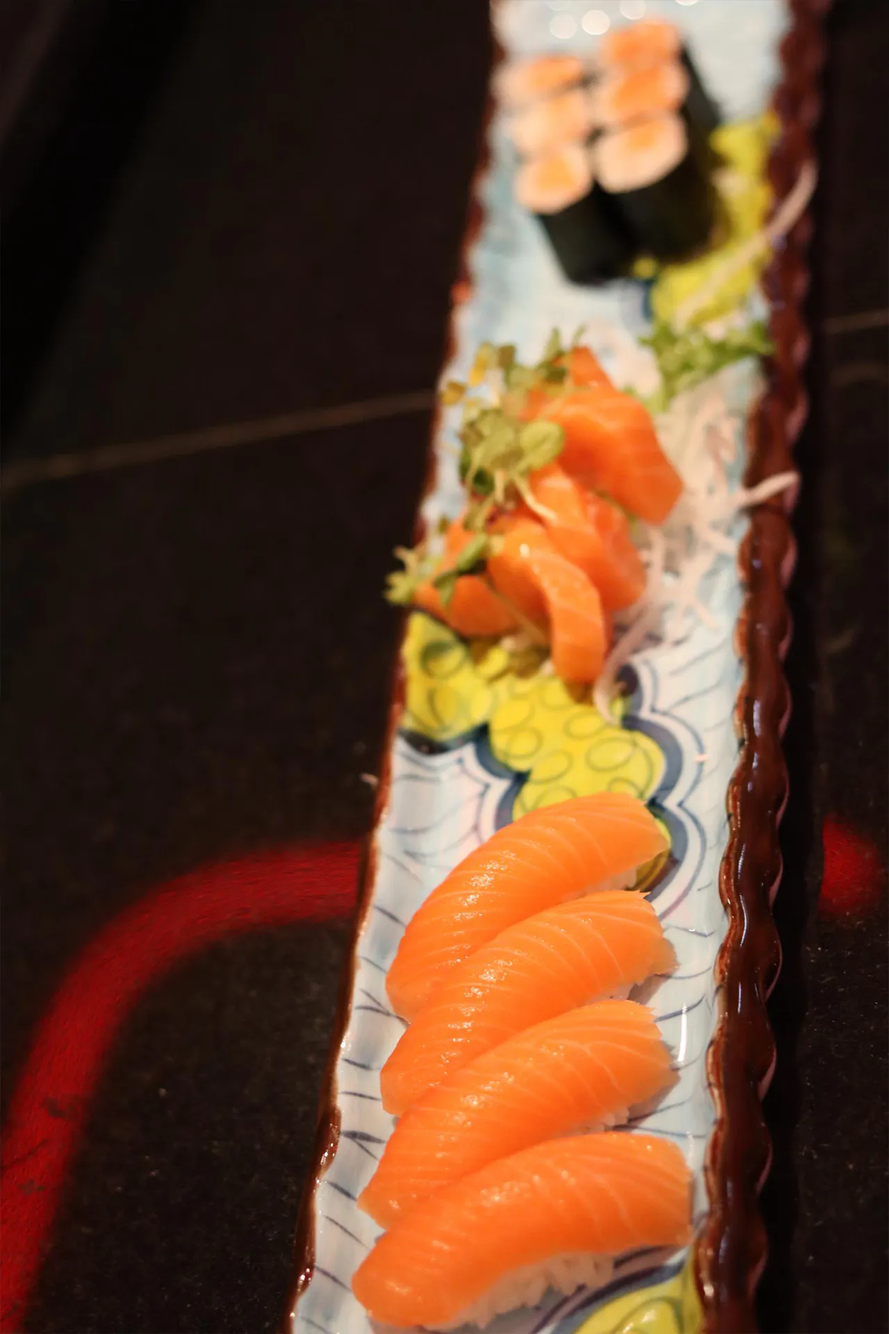 Salmon Sushi and Sashimi Platter at TaoXi Asian Cuisine, Chinese Restaurant in Brooklyn